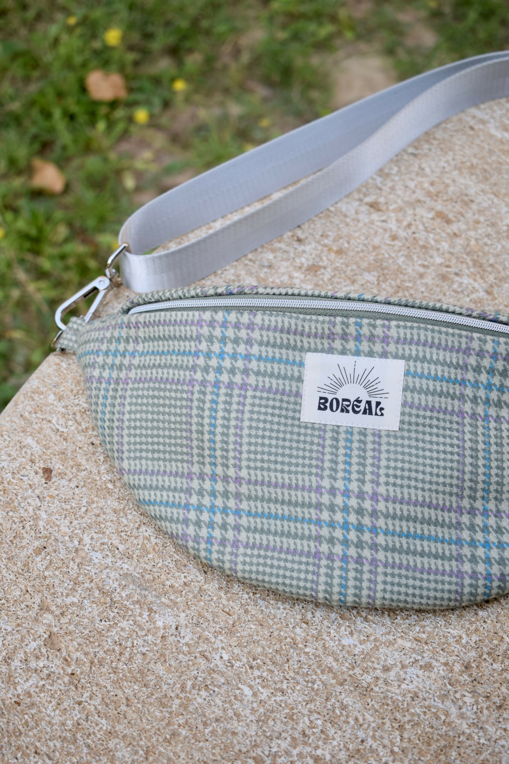 SAC BANANE HORTENSE CARREAUX VERTS