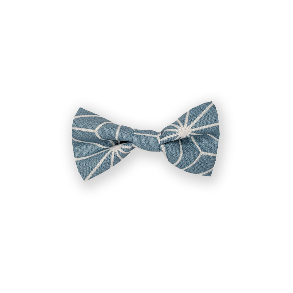 Barrette noeud coton brillant bleu