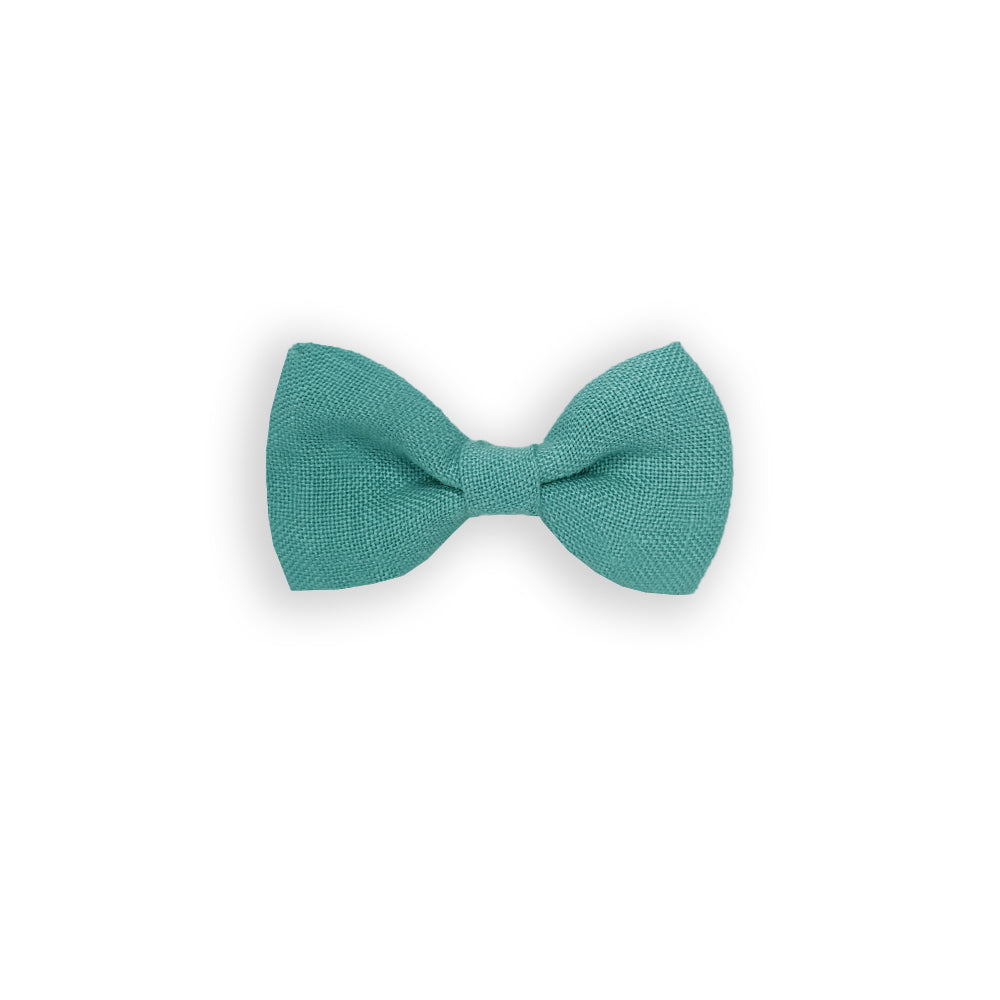 Barrette noeud lin prévisible bleu lagon