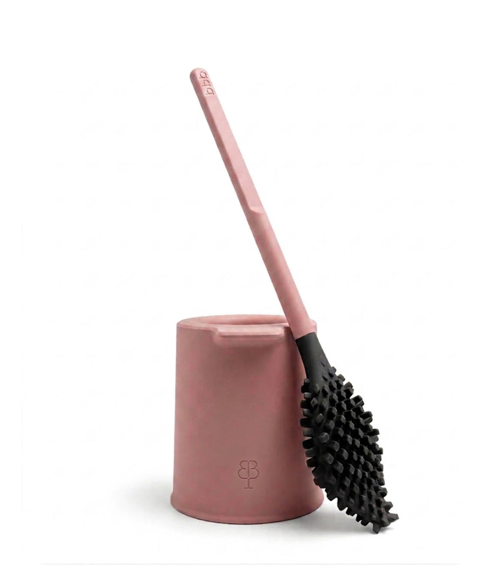 bbb La Brosse Rose Perle — brosse WC bio-sourcée made in France — BIOM Paris