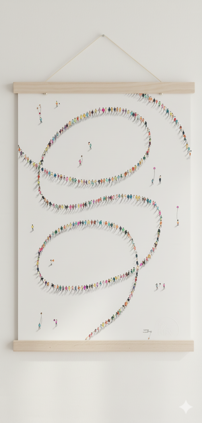 Dessin A3 Chaîne Humaine + Support magnétique