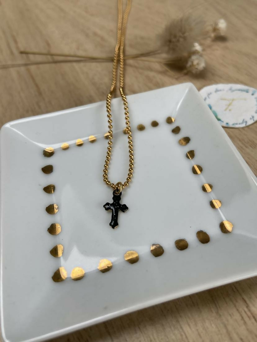 collier cosmos coirx doré noir