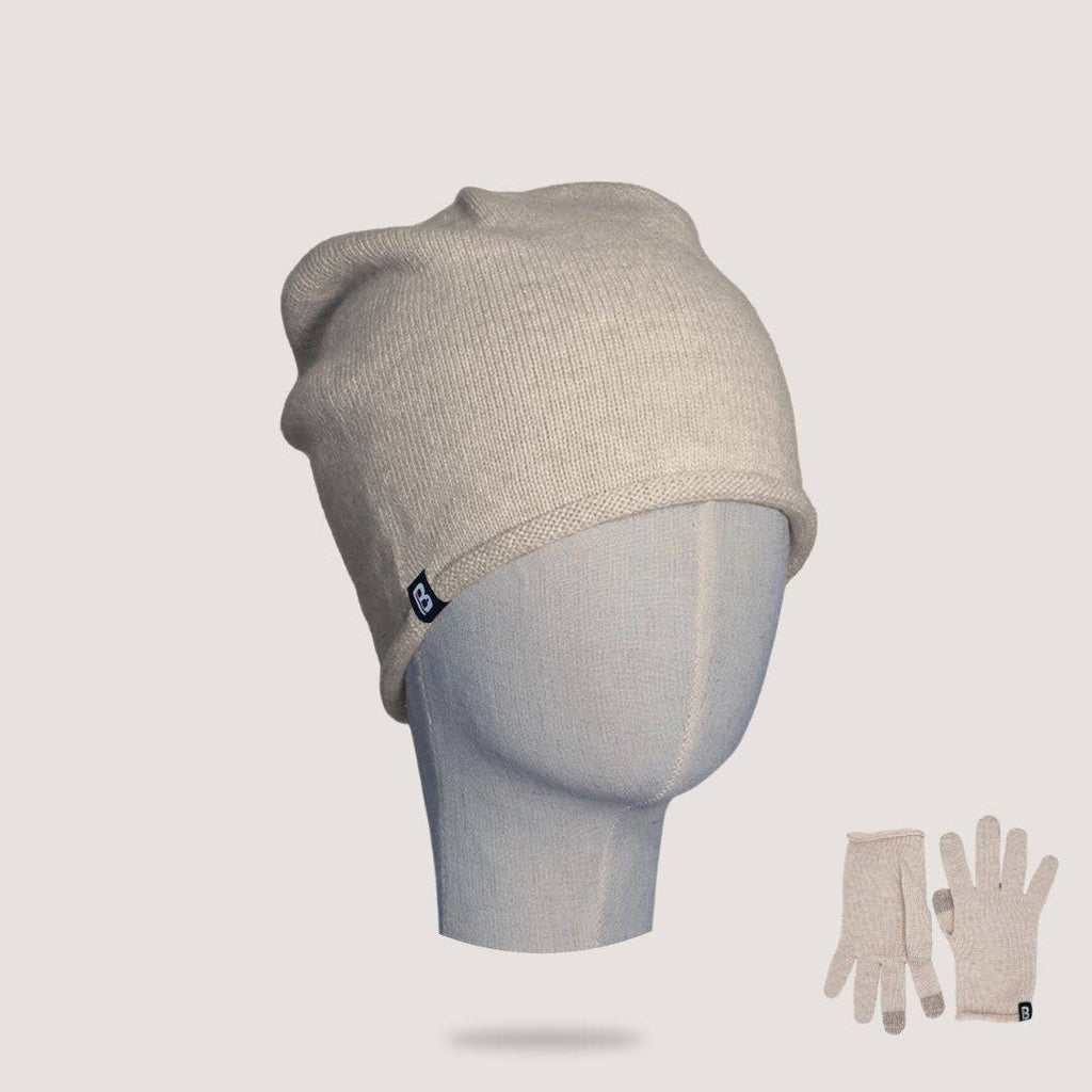 Bonnet et Gants cachemire beige