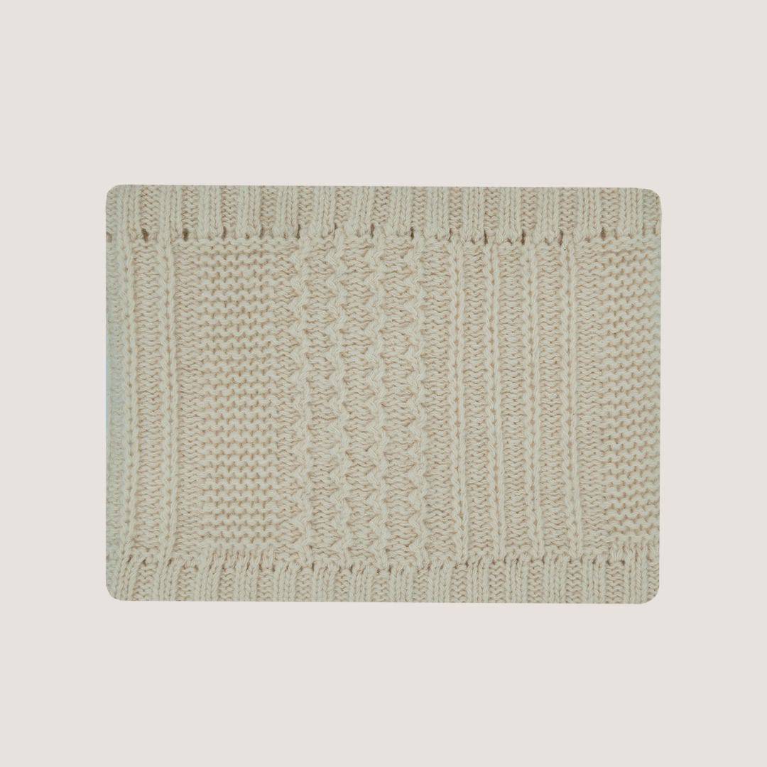 Bonnet et Tour de cou Laine Française - Blanc Bonnet