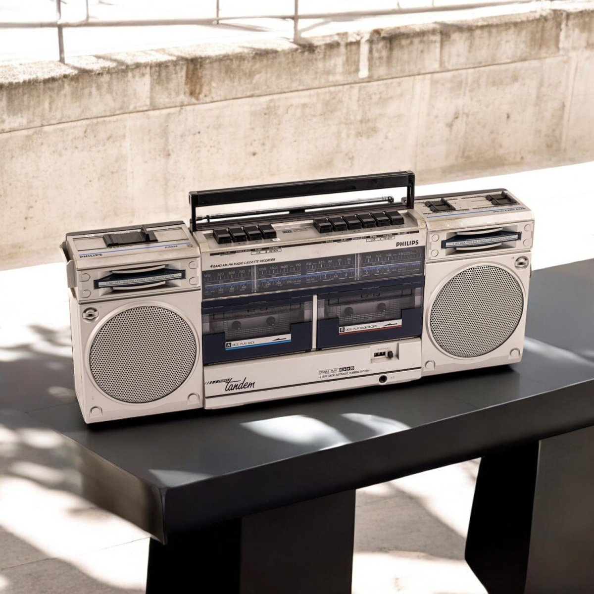 Boombox Bluetooth Philips Vintage 80’S enceinte connectée bluetooth haut de gamme prodige radio vintage design