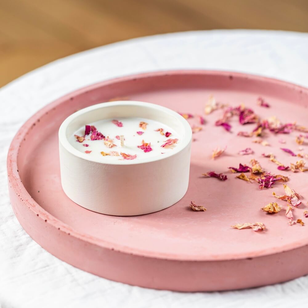 bougie-fleurie-rose