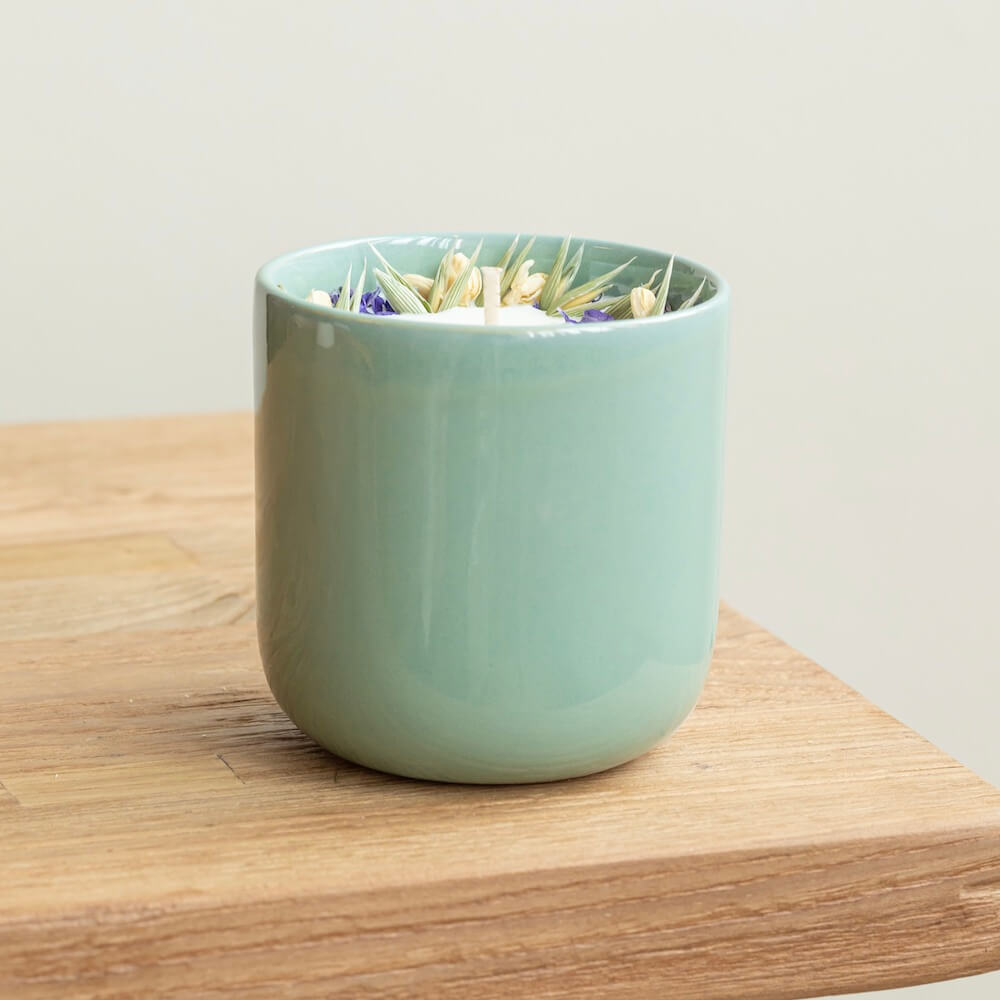 bougie-fleurie-flowrette-artisanale-turquoise