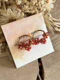 Large pink glass flower hoops