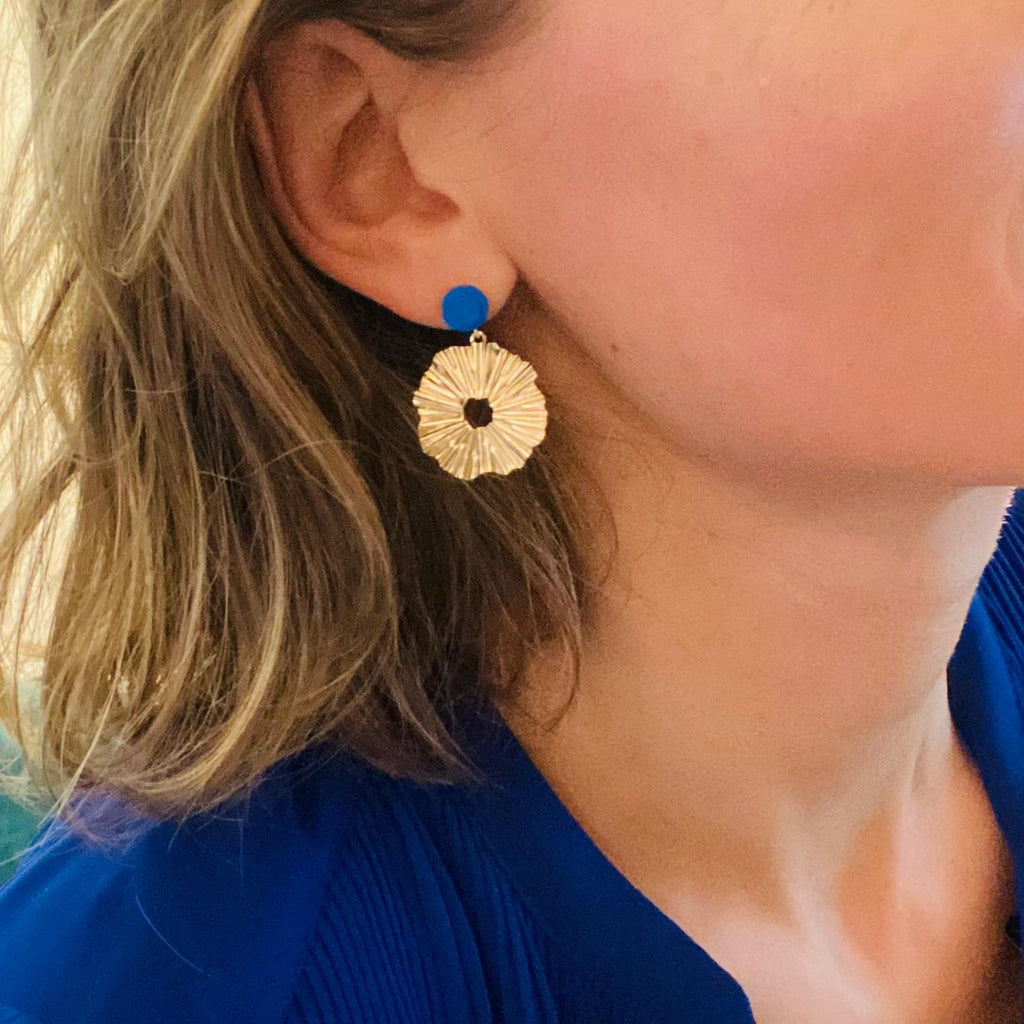 Boucles d'oreilles soleil pendantes - Les Lumineuses