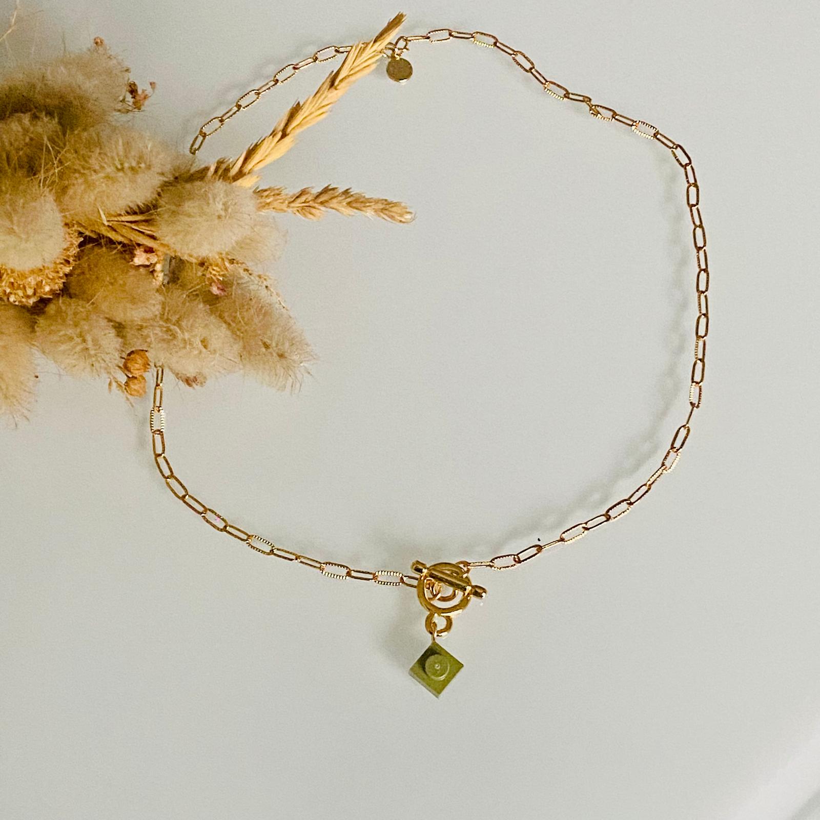 Hammered rectangular mesh necklace - Les Danseuses