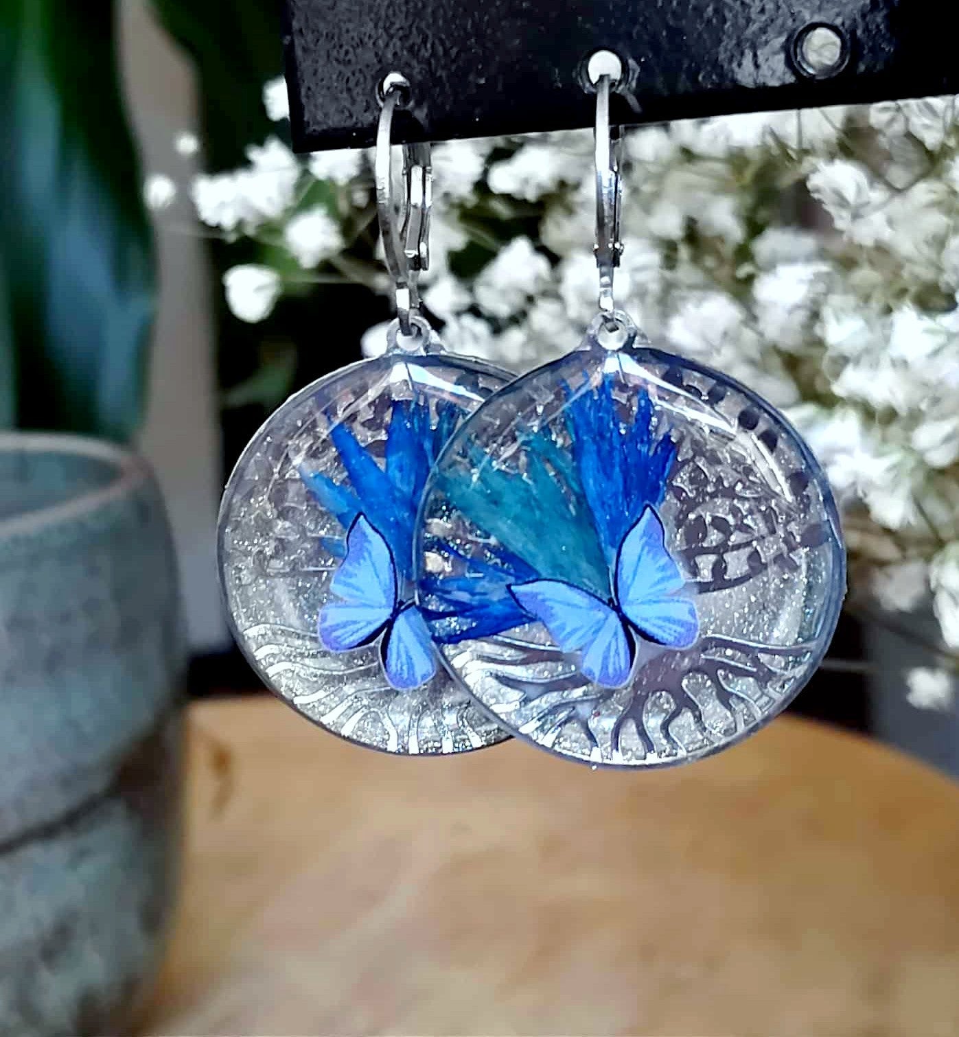 Boucles d'oreille Pétale de Bleuet