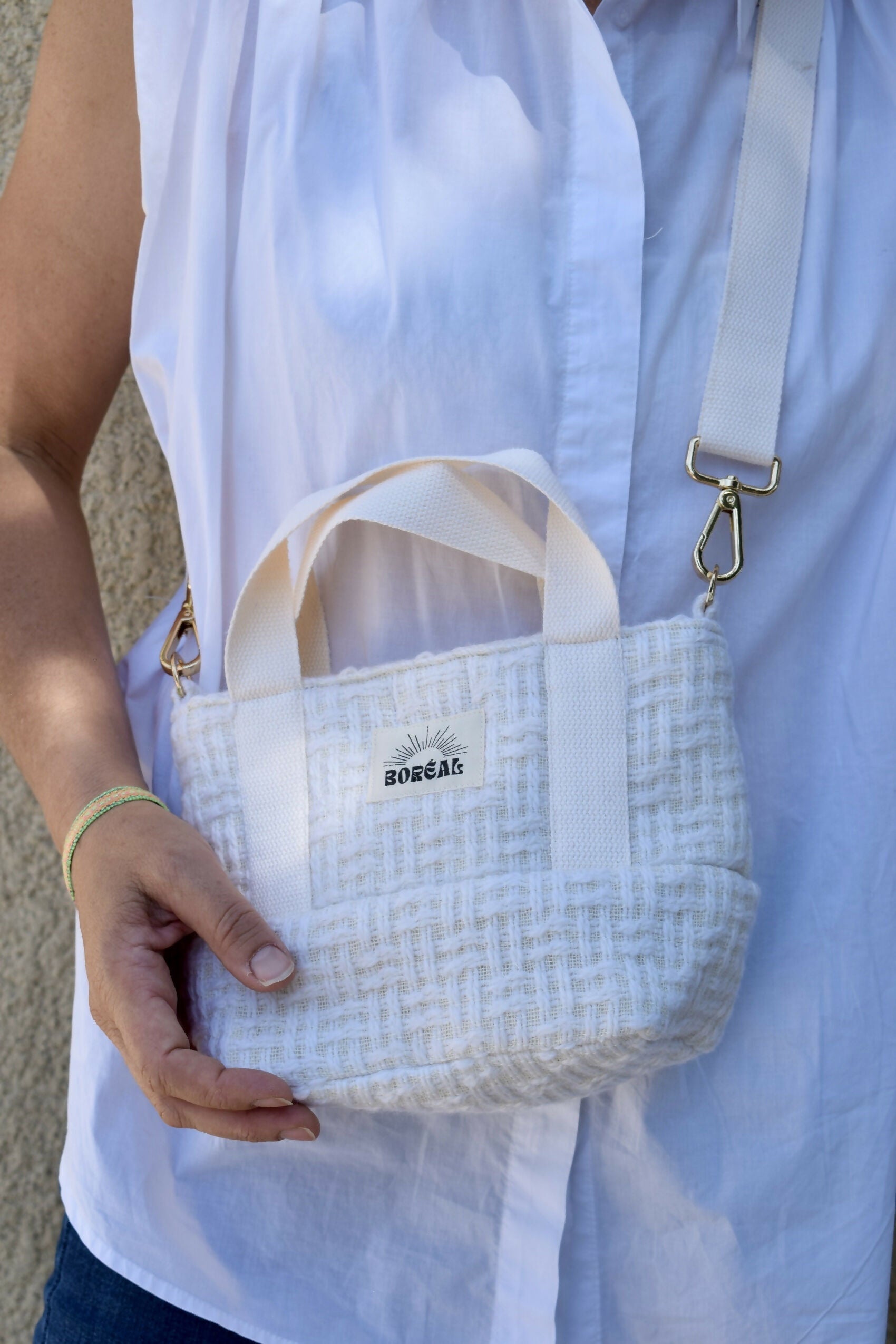 SAC ANÉMONE TWEED ÉCRU