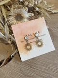 Natural mother-of-pearl earrings & their little hollow suns
