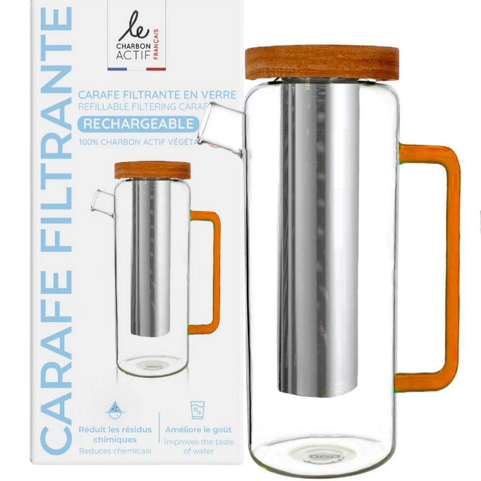 Carafe filtrante en verre  écologique 1,5L