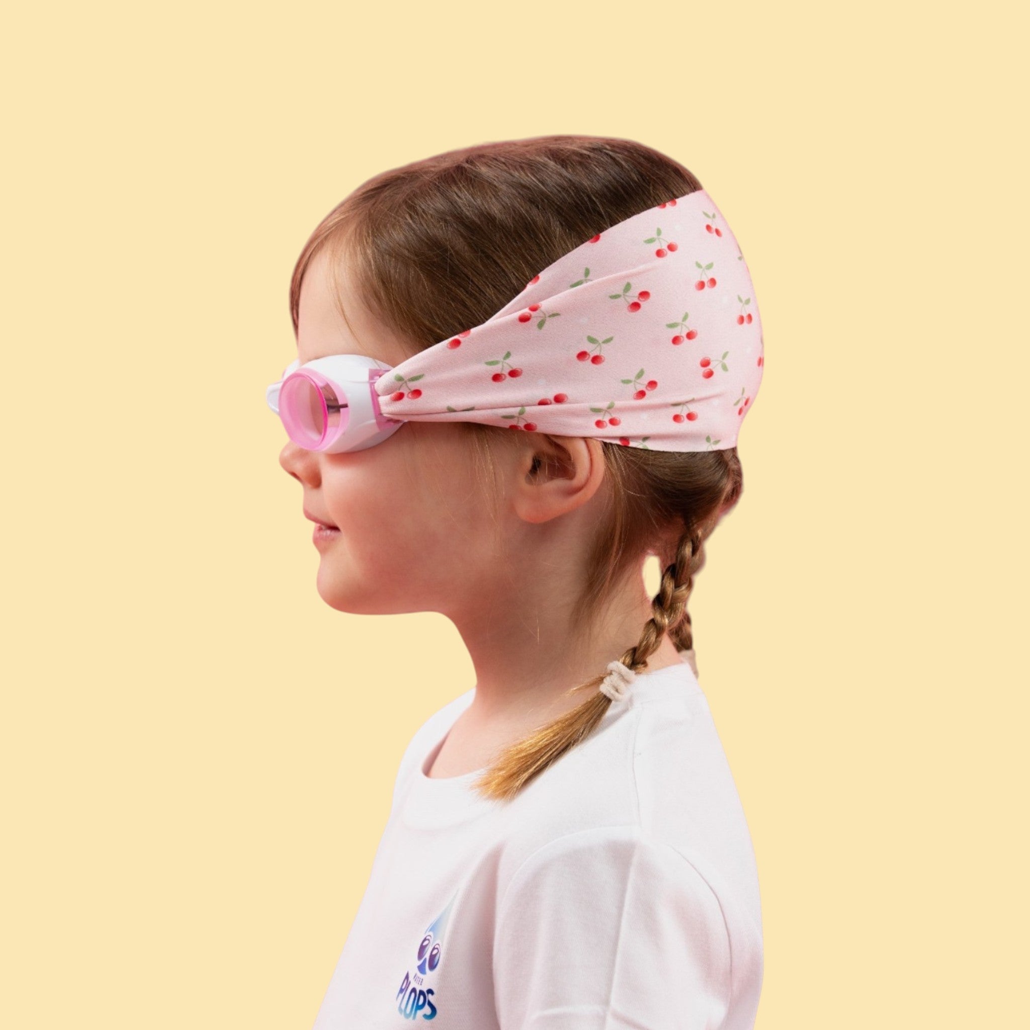 Cerises Fond Rose - Lunettes de piscine enfant