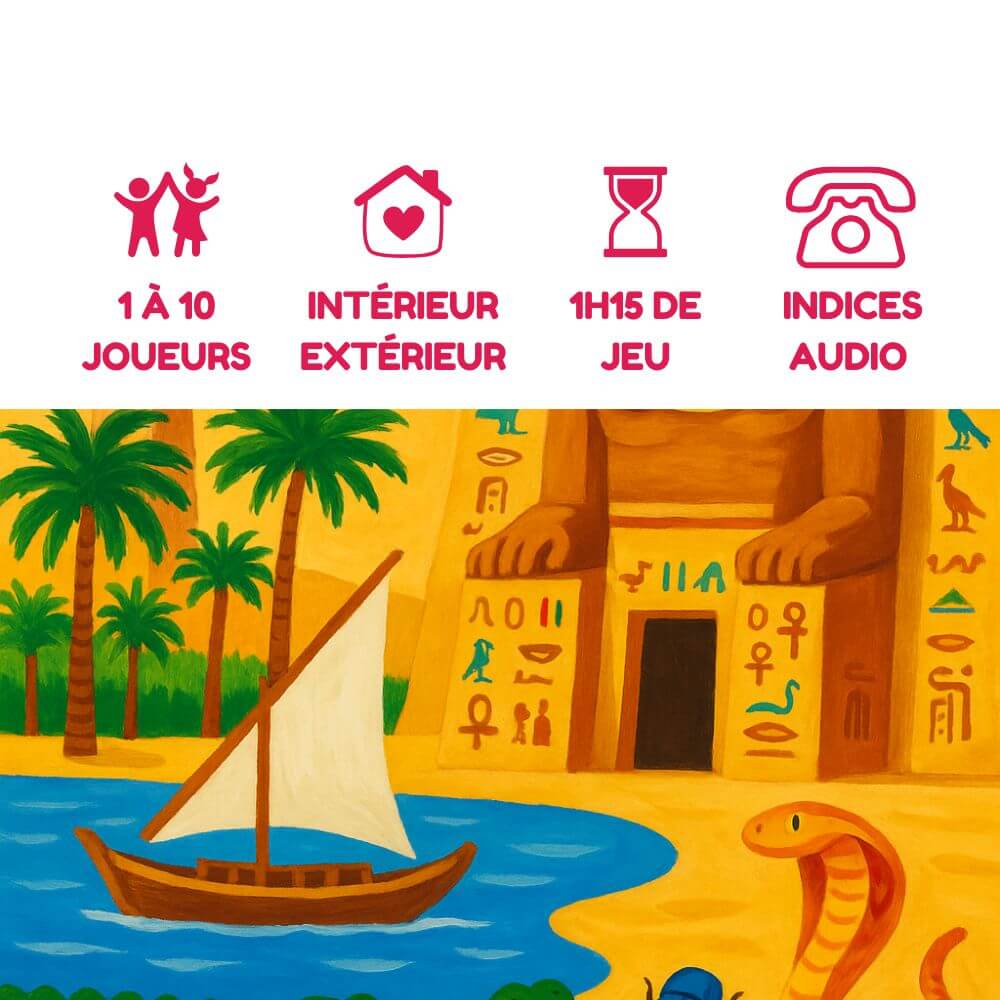 Chasse au trésor en Égypte pour enfants, à la recherche du tombeau disparu, 1h15 de jeu avec indices audio – Explorador