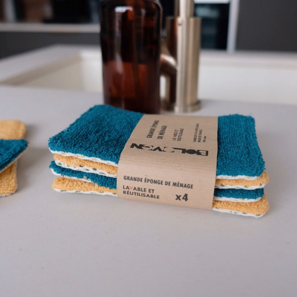 Kit de 4 grandes éponges de ménage