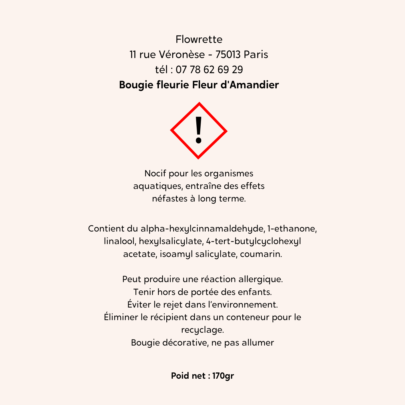 Bougie fleurie Fleur d'Amandier