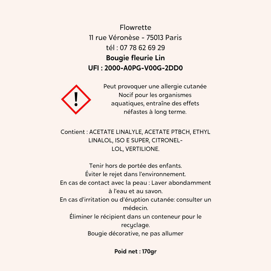 Bougie fleurie Lin