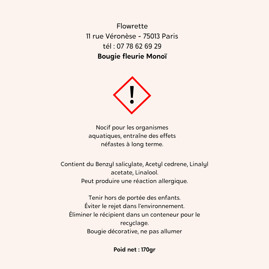 Bougie fleurie Monoï