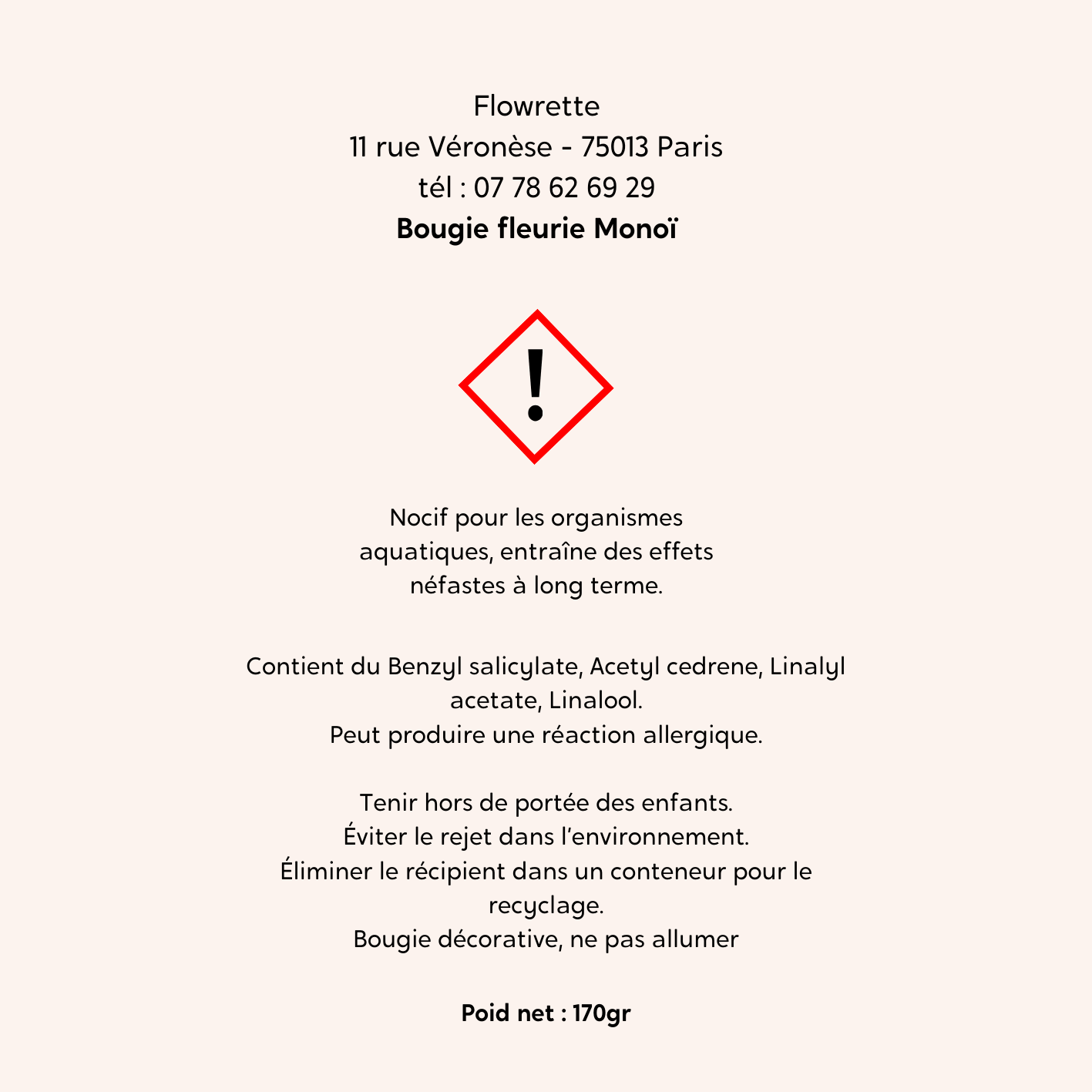 Bougie fleurie Monoï