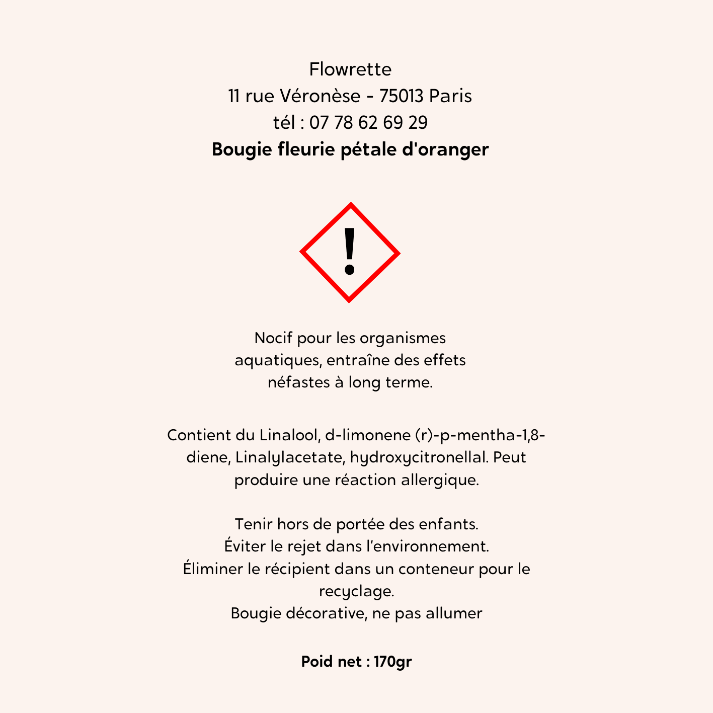 Bougie fleurie pétale d'oranger