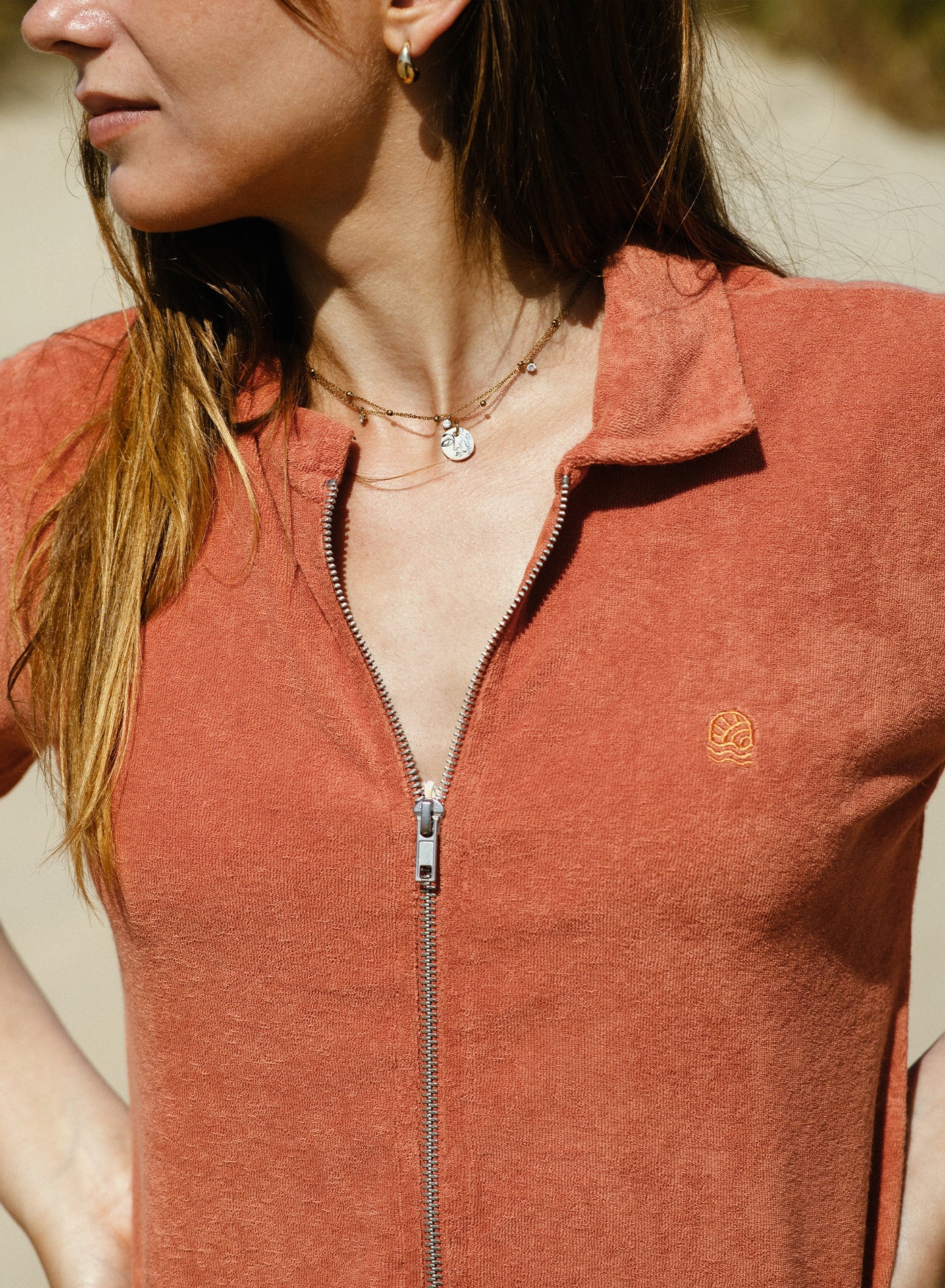 Terry jumpsuit Bari - Terra Cotta