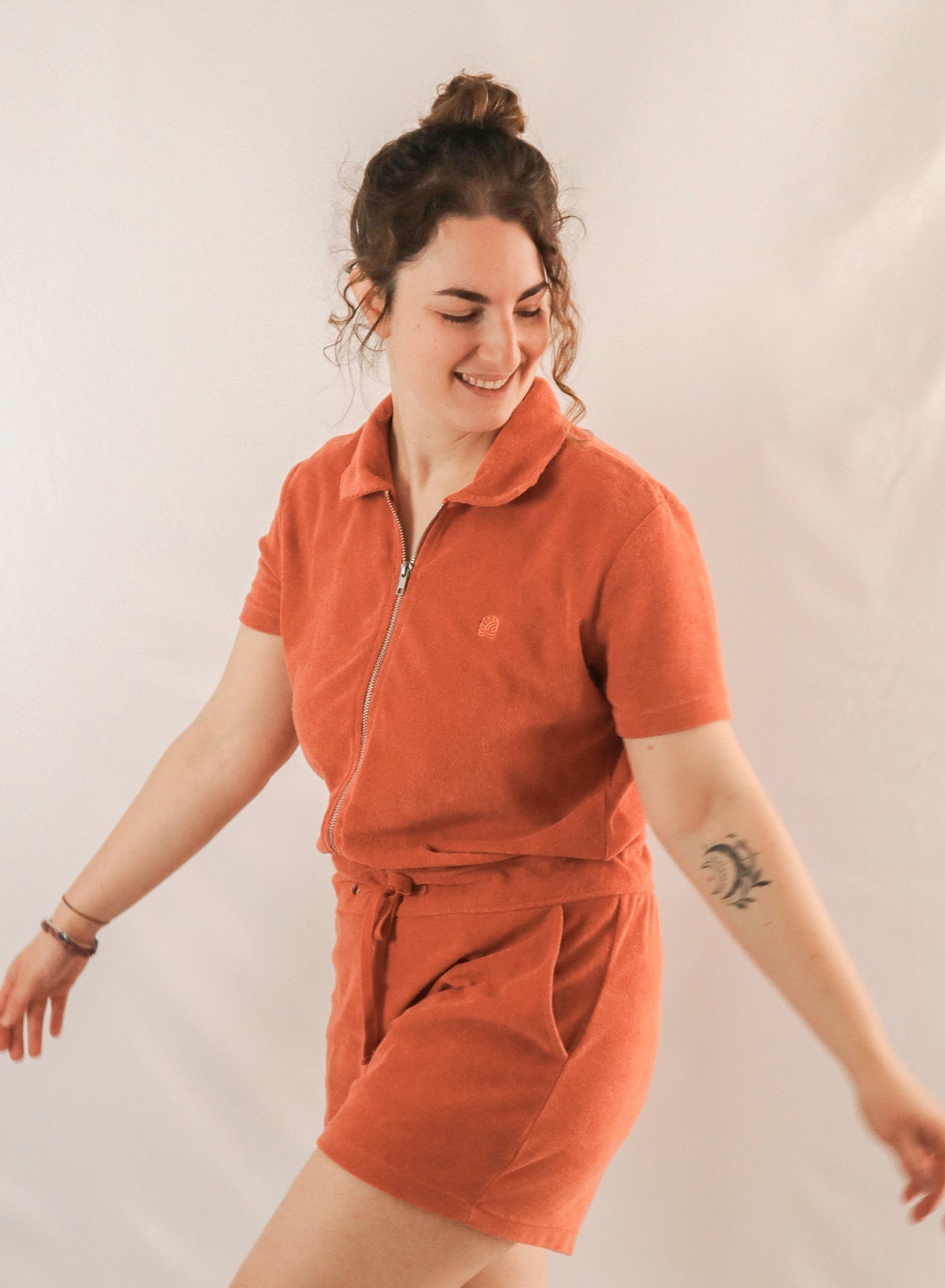 Terry jumpsuit Bari - Terra Cotta