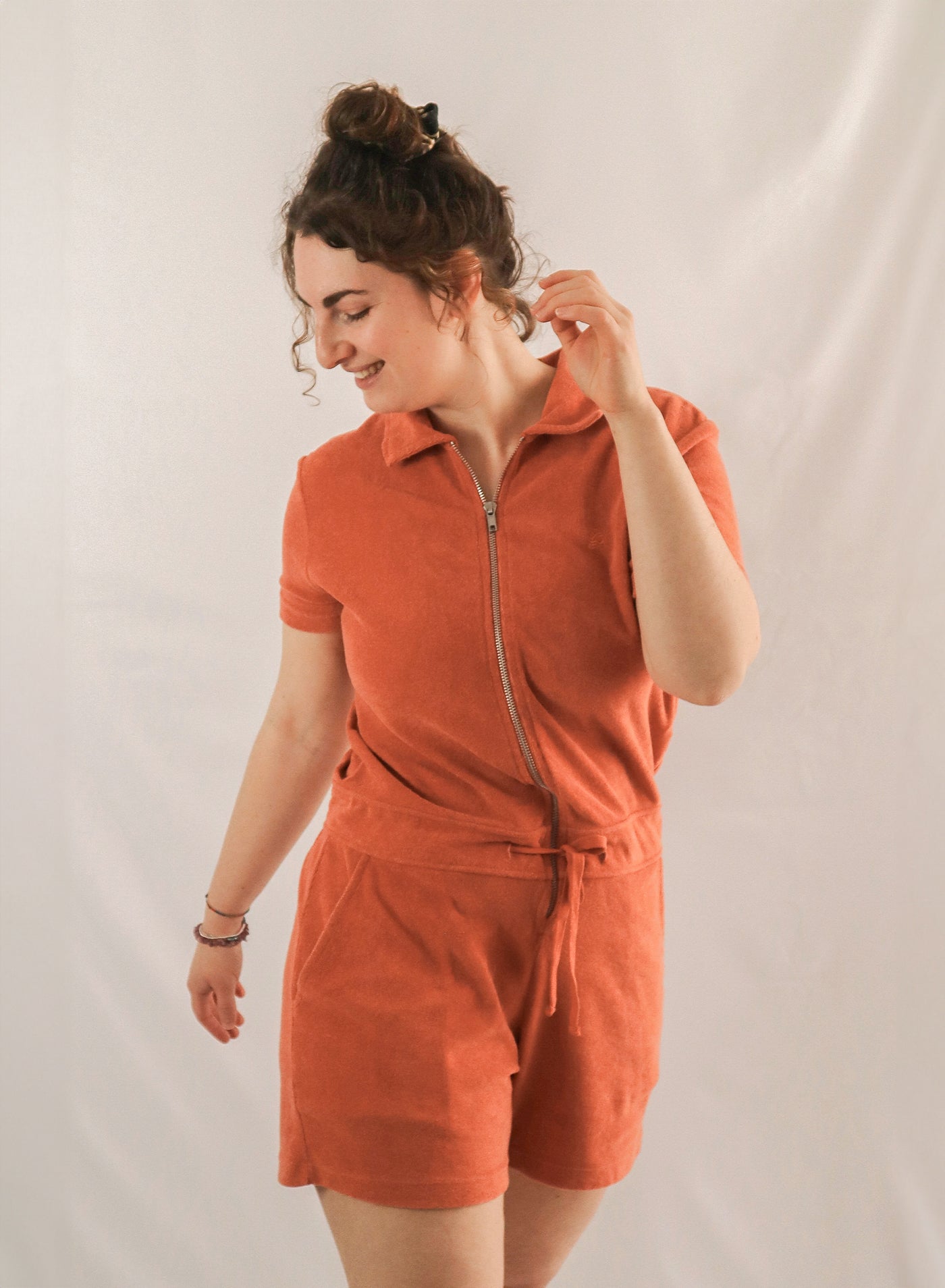 Terry jumpsuit Bari - Terra Cotta