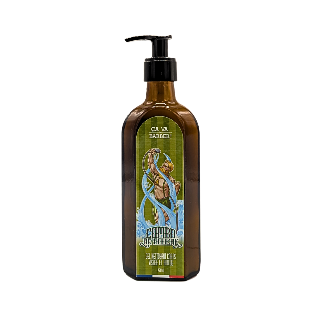Combo de douche "à la Bûcheron" - Nettoyant barbe/visage/corps