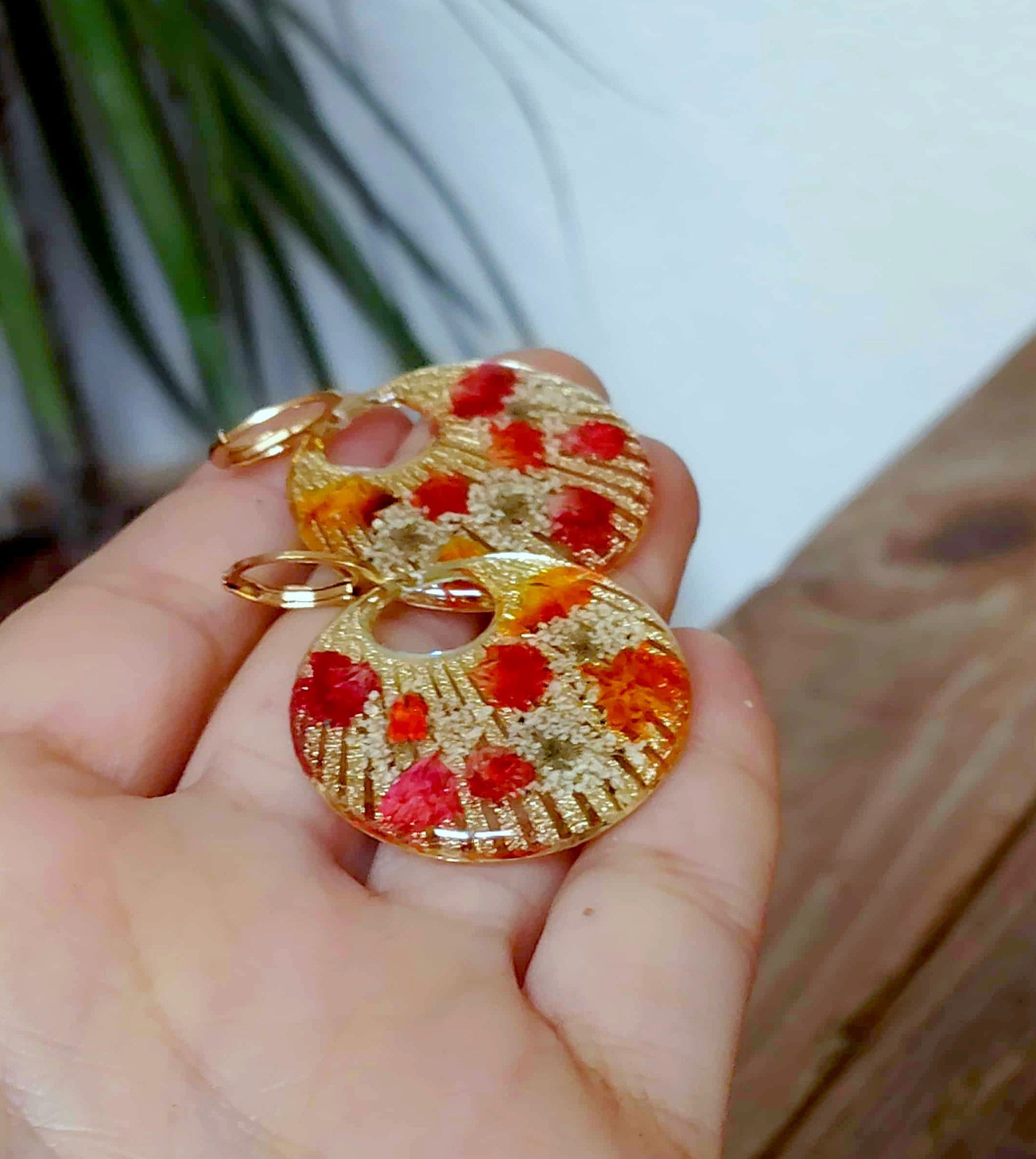 Boucles d'oreille Gypsophiles Fleur de carotte