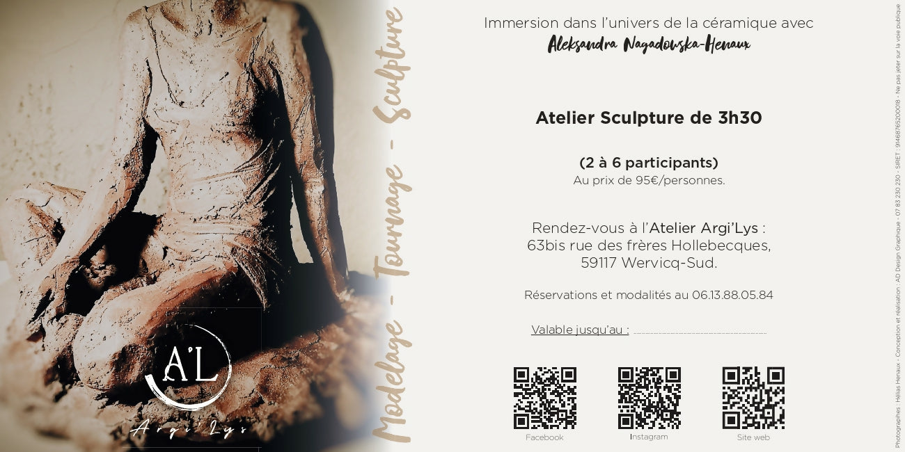 ATELIER SCULPTURE de 3H30