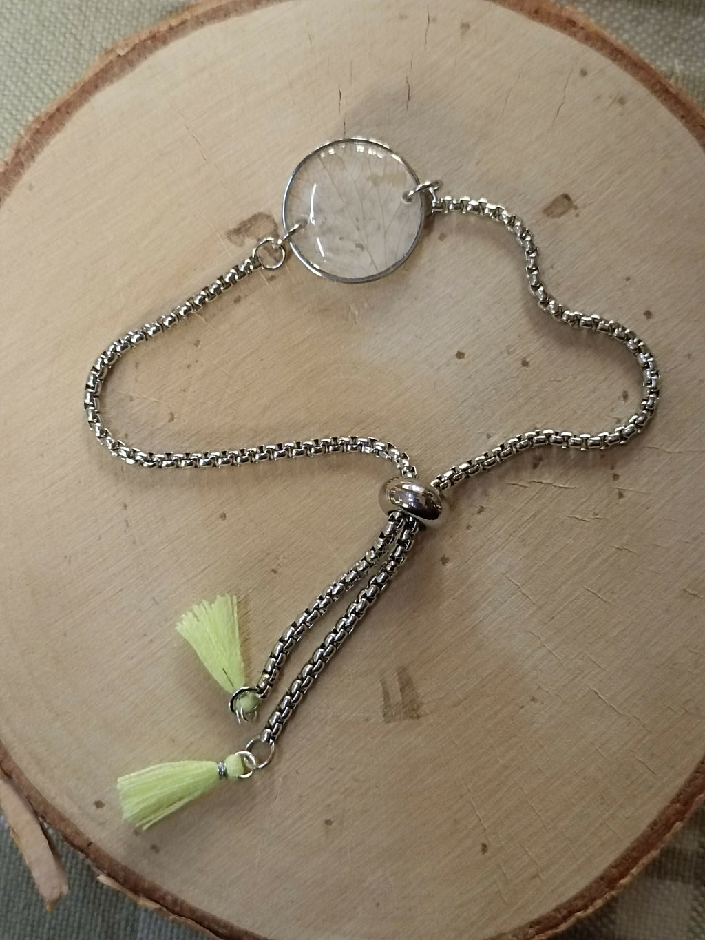MEL/BFP Dried Flower Pom-Pom Bracelets SILVER
