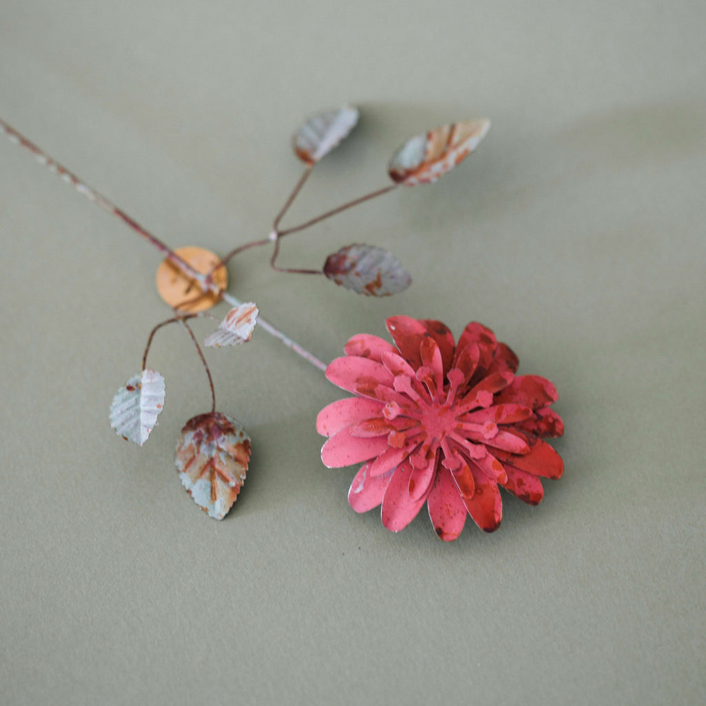 Fleur en laiton Kalika corail