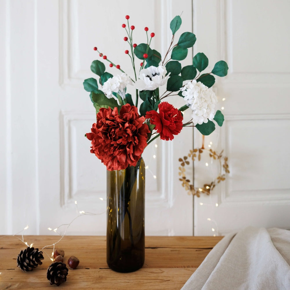 Bouquet fleurs en papier de Noël Eve