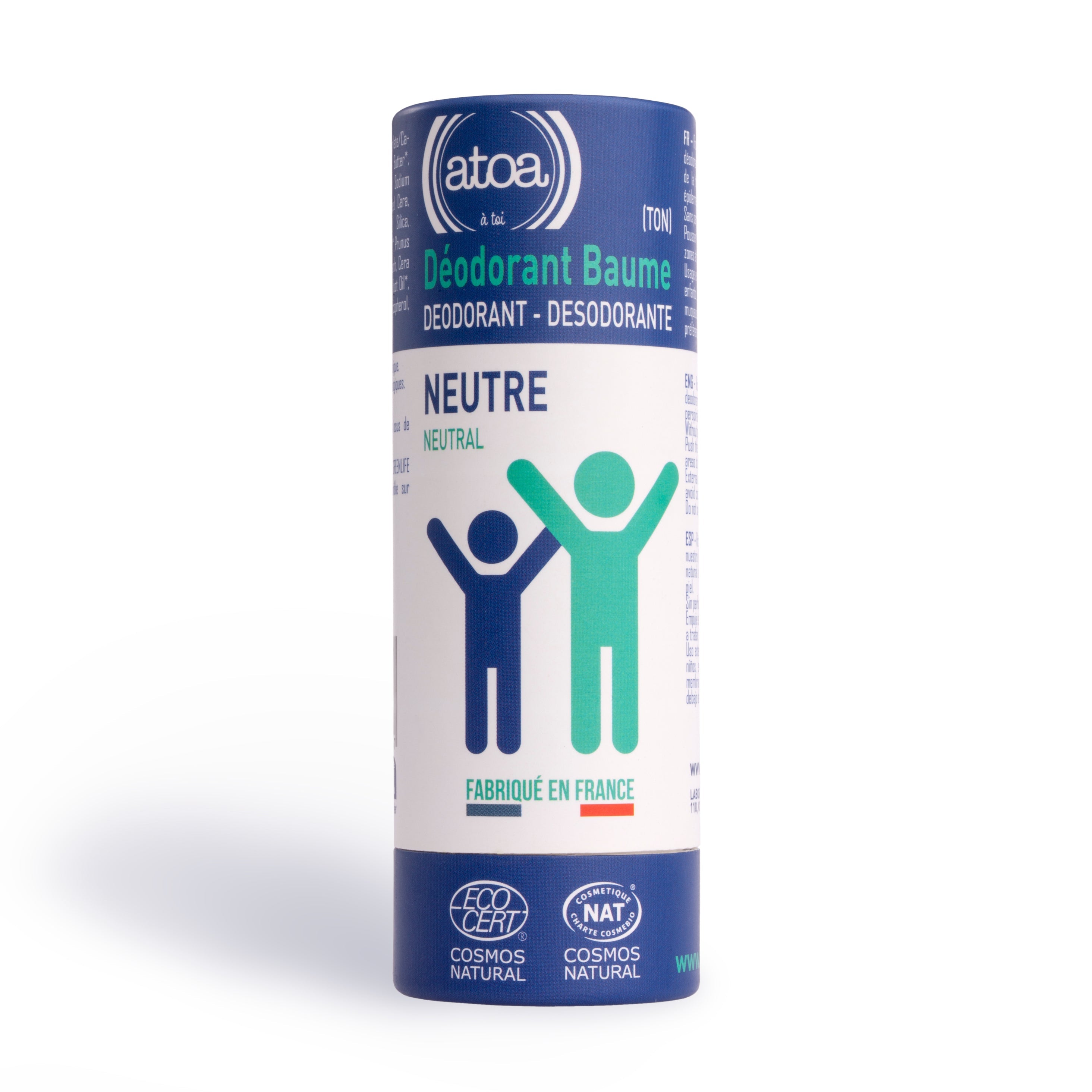 ATOA - Fragrance-Free Balm Deodorant certified COSMOS NATURAL