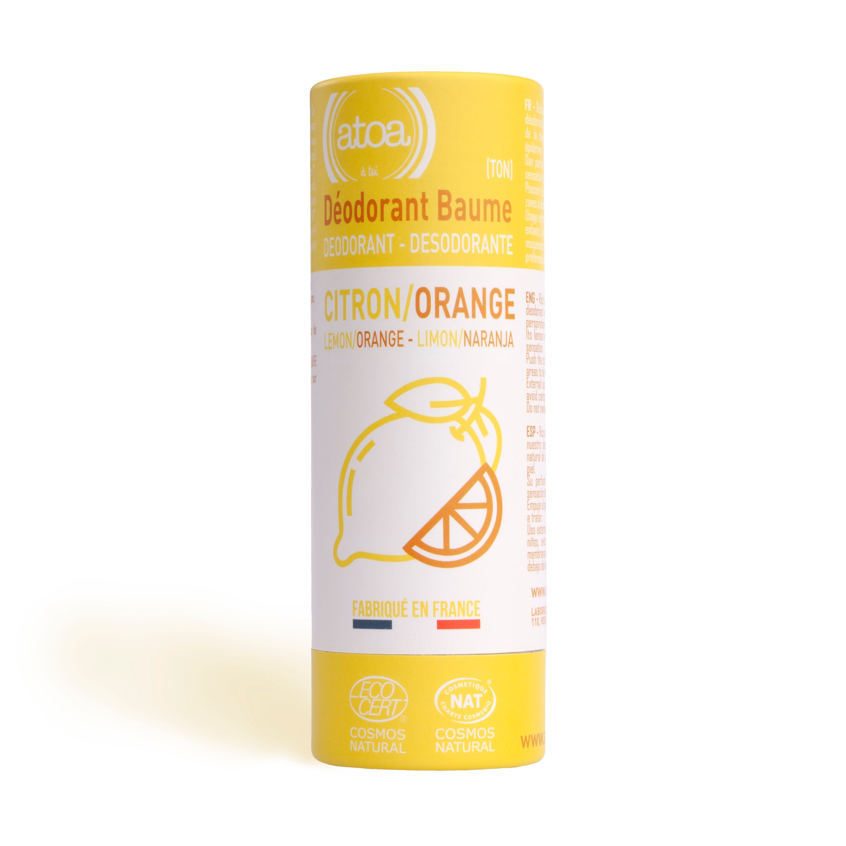 ATOA - Déodorant Baume Agrumes certifié COSMOS NATURAL