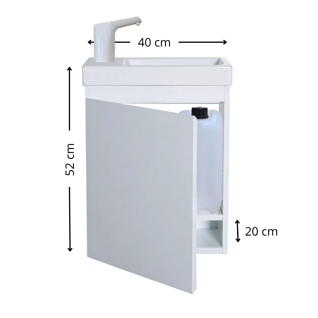 Lavabo Enfant Montessori évolutif 18 mois -  8 ans | Mobile, autonome en eau & sans travaux  - BLANC