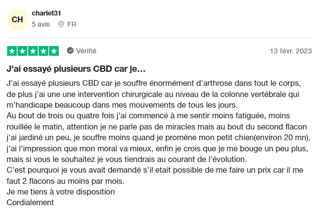 Huile de cbd dépression témoinage
