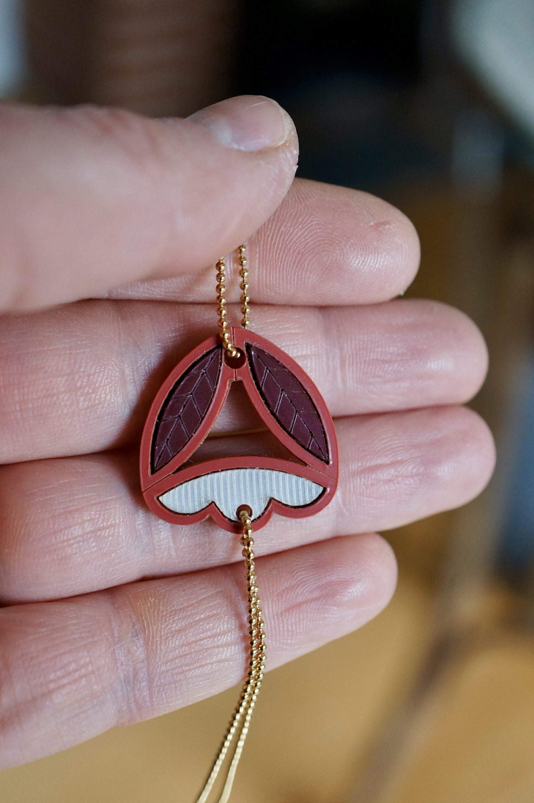 Bracelet fleur en plexiglas - Sarü - rouge