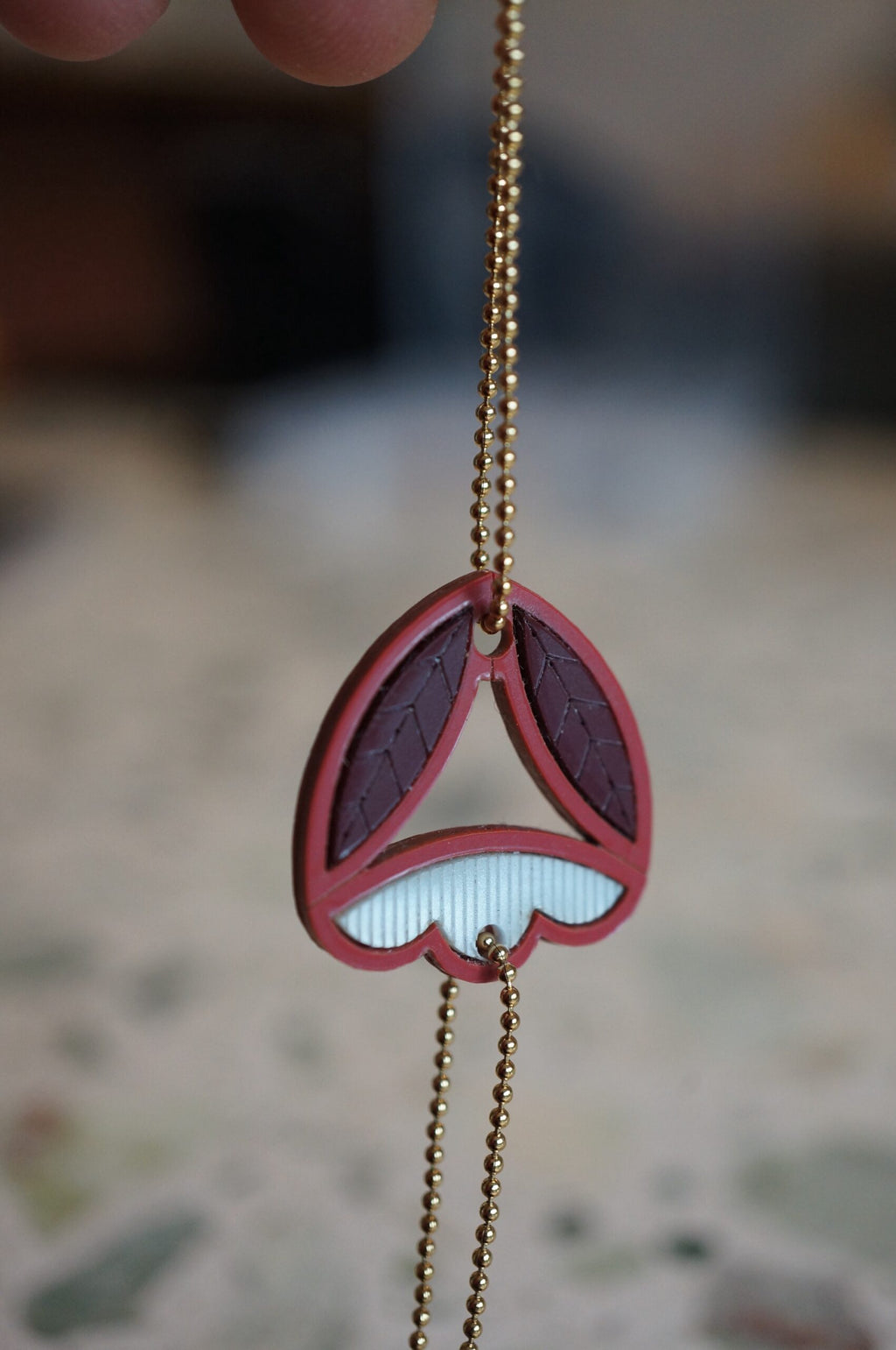 Bracelet fleur en plexiglas - Sarü - rouge