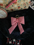 Porte-clé ou bijou de sac à main nœud - Petit - Vichy rouge