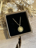 Sun necklace + orange pearl