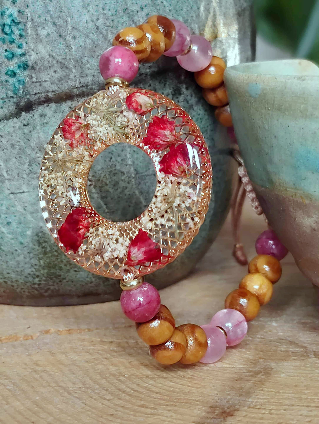 Bracelet Gypsophiles Fleur de carotte Jade