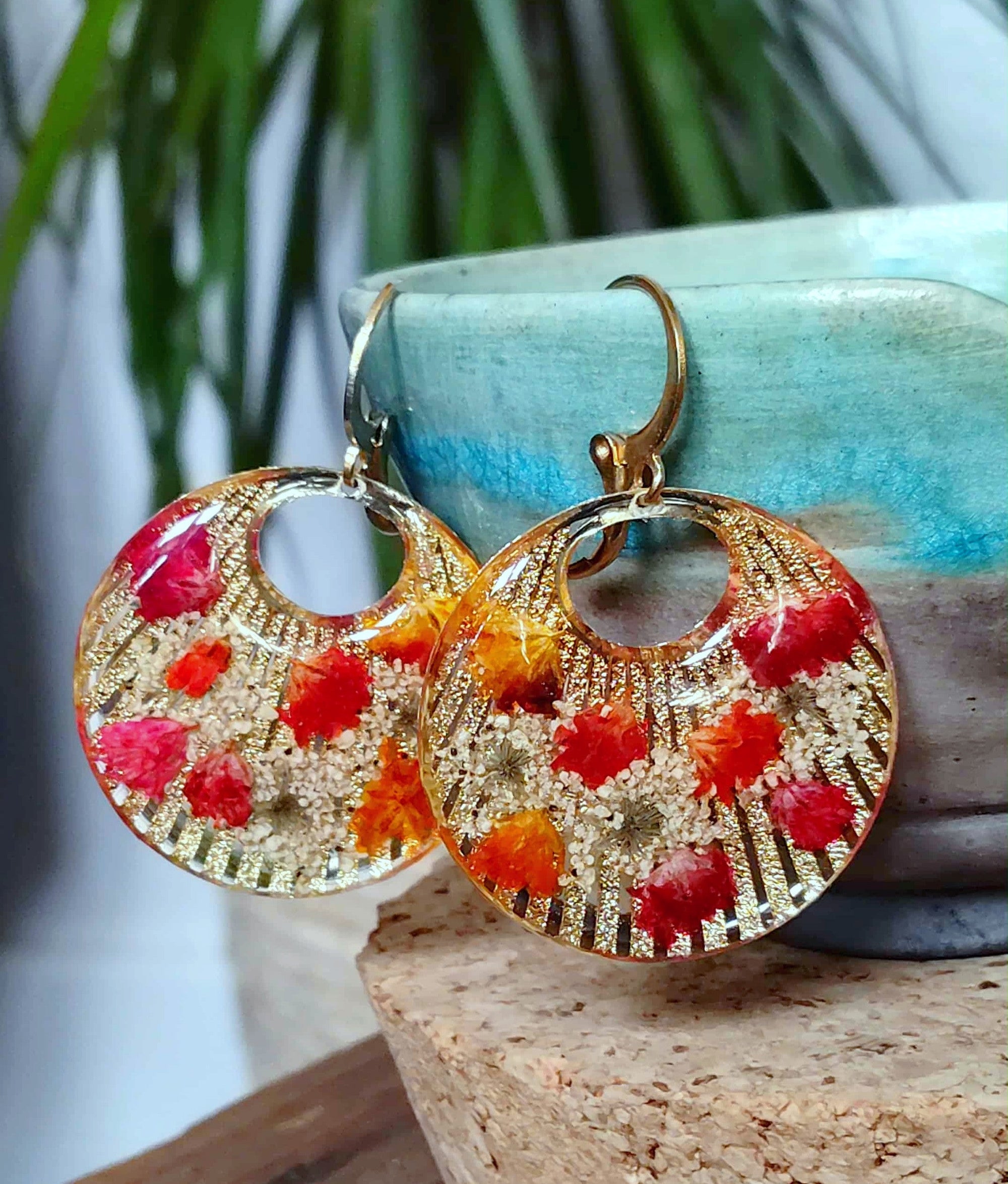 Boucles d'oreille Gypsophiles Fleur de carotte