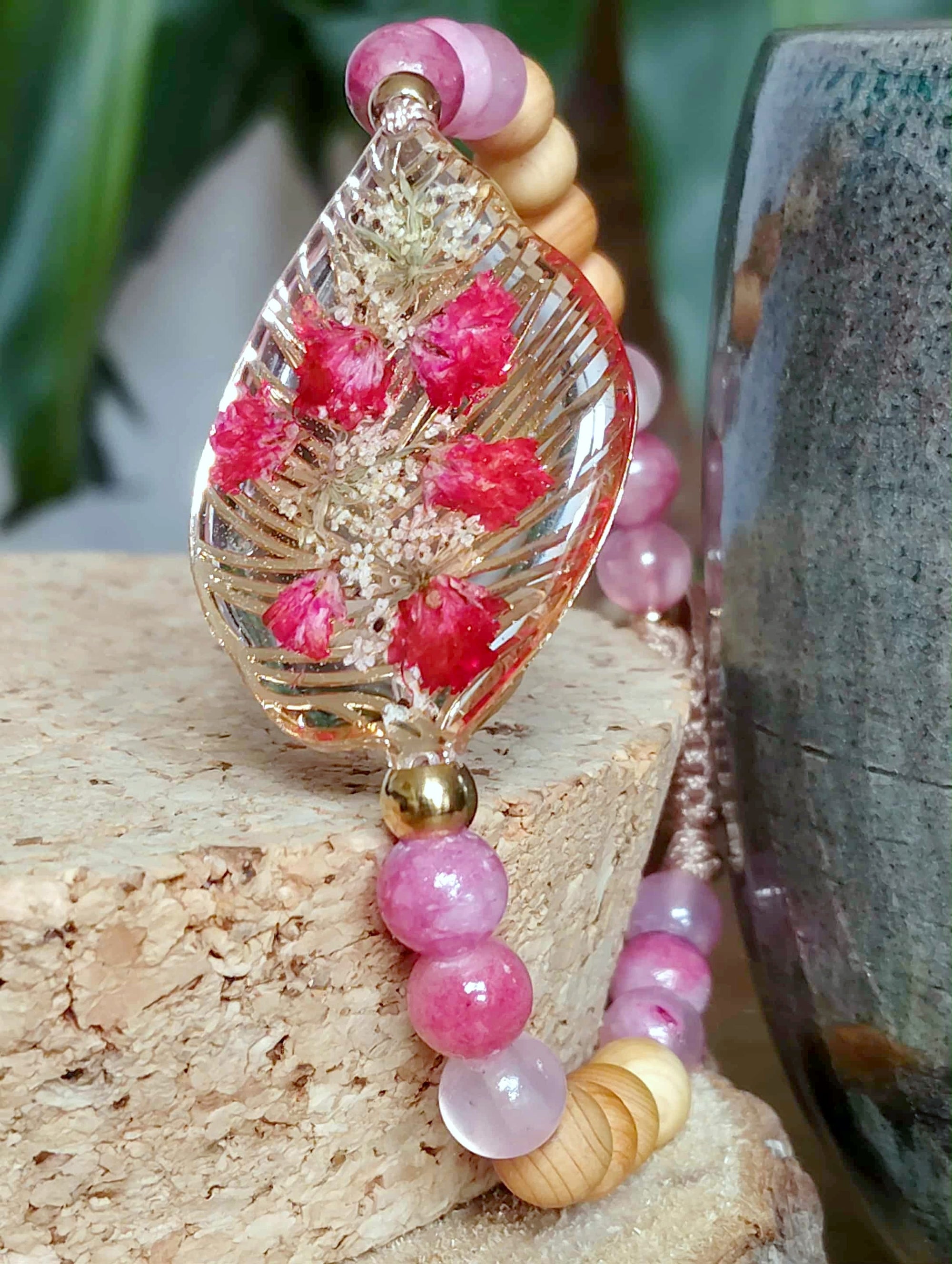 Bracelet Gypsophiles Fleur de carotte Jade