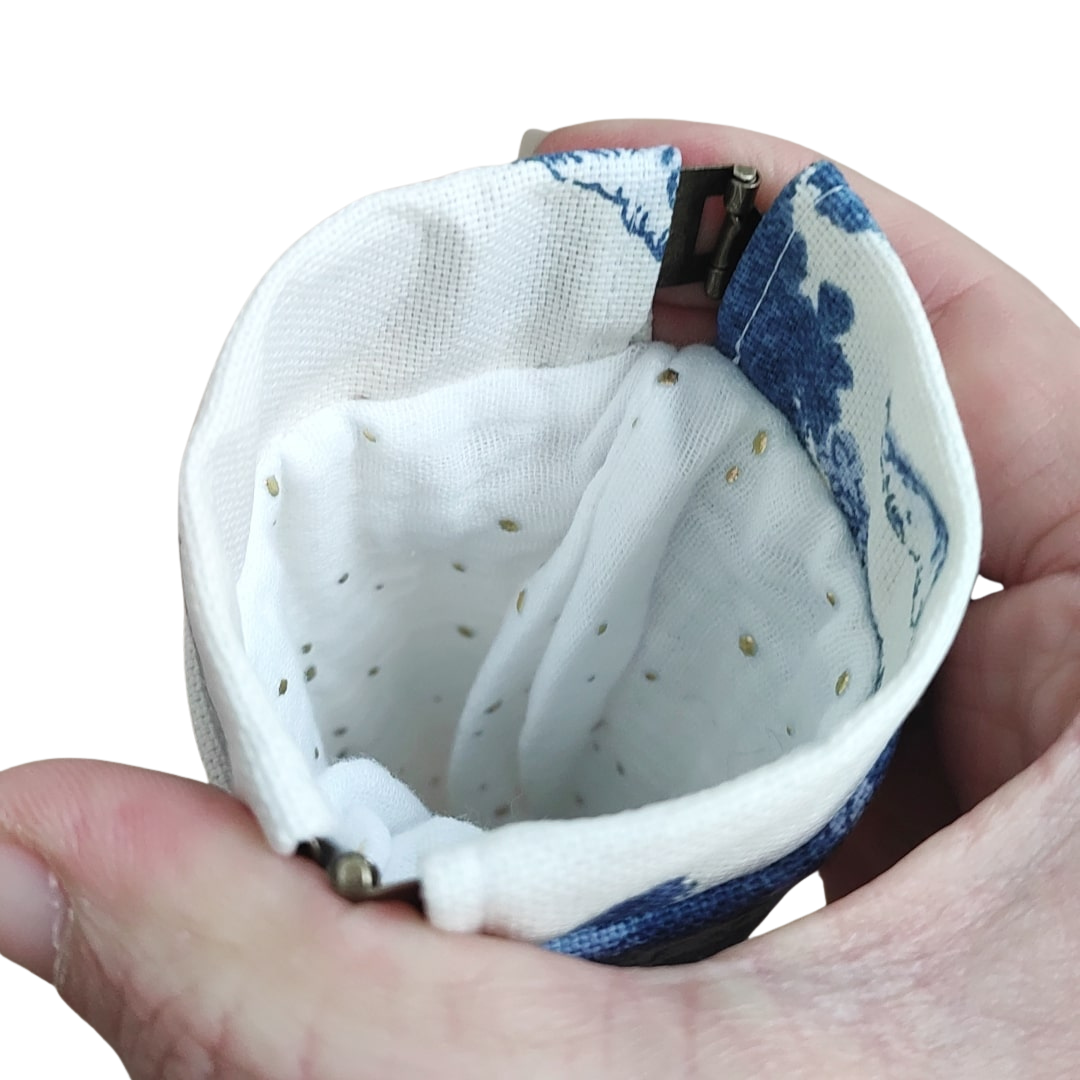 Etui à lunettes Toile de Jouy Bleu - Fait main & romantique