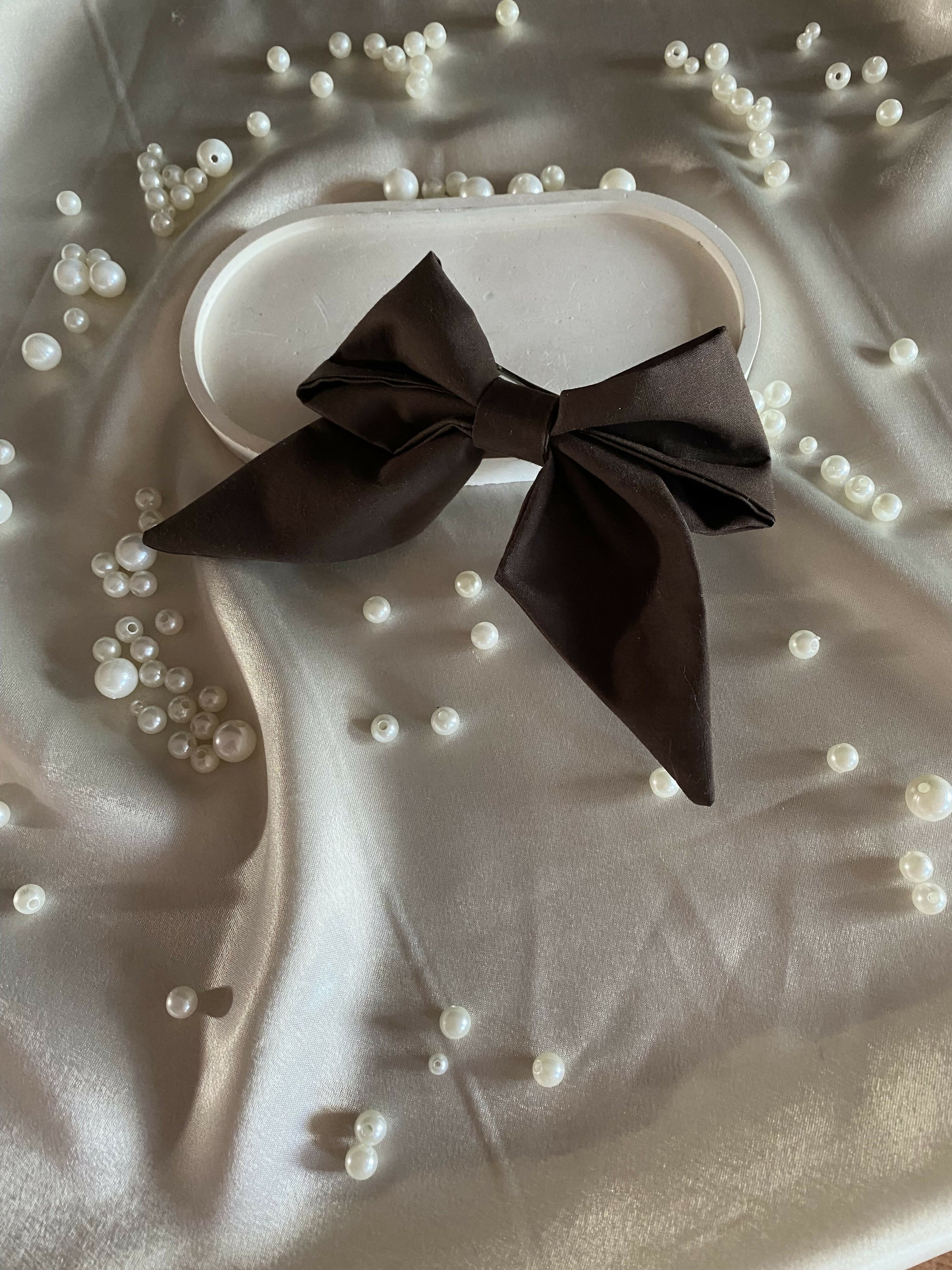 Everlasting Clothe barrette noeud Jean-Anastazia coton chocolat 2