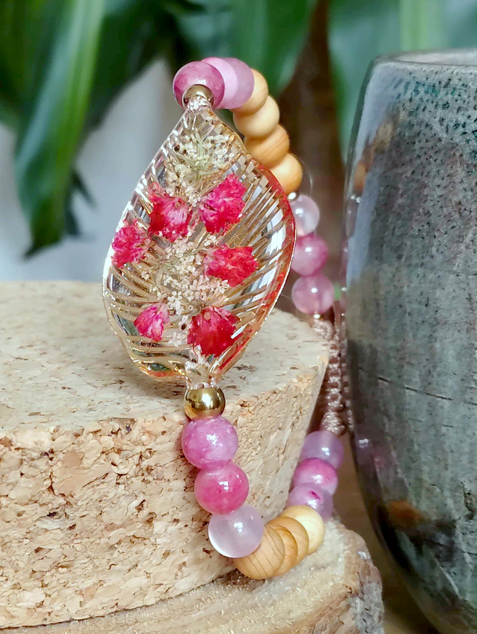 Bracelet Gypsophiles Fleur de carotte Jade