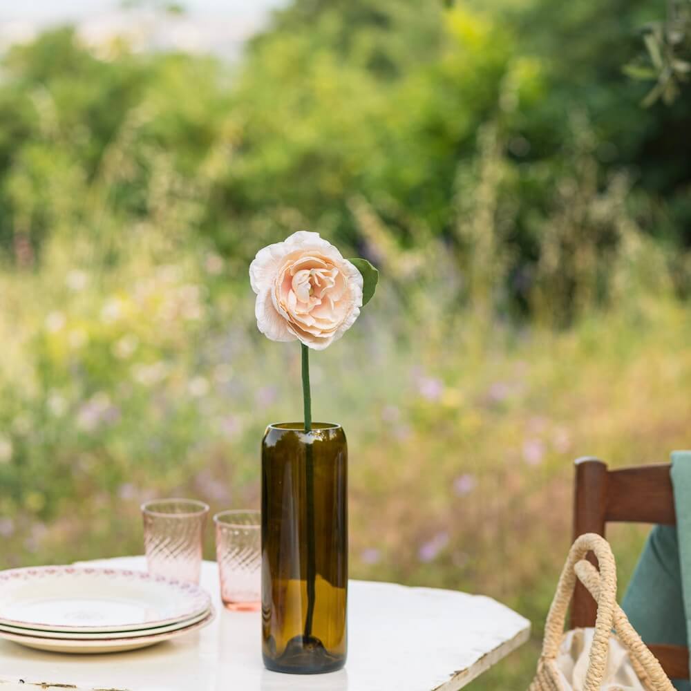 Camélia en papier pêche